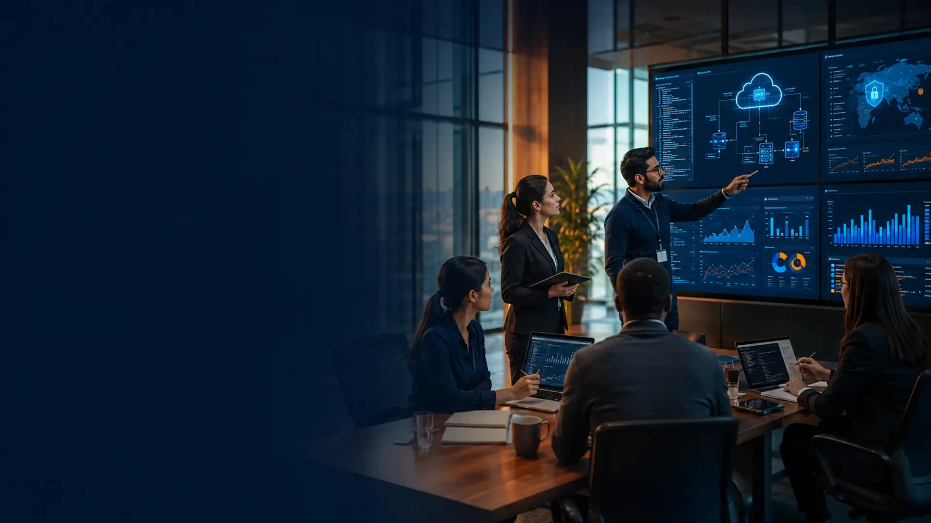 Enterprise technology consultants collaborating